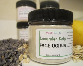 Lavender Kelp, FACE Scrub, ALL Natural, with Honey and Organic Oatmeal
