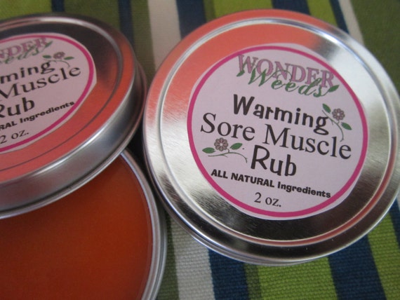 WARMING Sore Muscle Rub, Cayenne Pepper, Ginger, Arnica, St. John's Wort, Tumeric