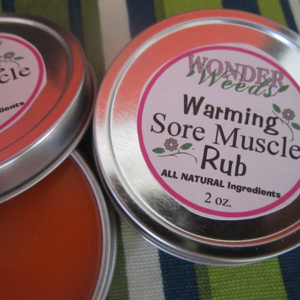 WARMING Sore Muscle Rub, Cayenne Pepper, Ginger, Arnica, St. John's Wort, Tumeric