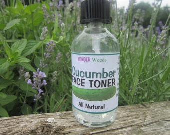 ORGANIC Cucumber Toner, Handcrafted from distilled REAL CUCUMBERS, 2 oz size