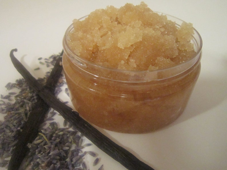 ORGANIC Lavender Vanilla Sugar Scrub, ALL NATURAL, Smells Amazing image 1