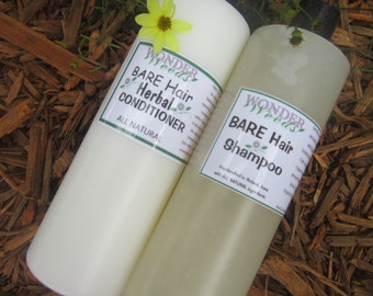 Jumbo All Natural Herbal Shampoo and Conditioner Set (16 oz)