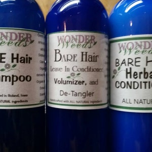 ALL NATURAL, Herbal Hair Conditioner, Shampoo, Leave In Conditioner Set