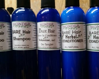 ALL NATURAL,  2 Herbal Hair Conditioners, 2 Shampoos, 1 Leave In Conditioner Set