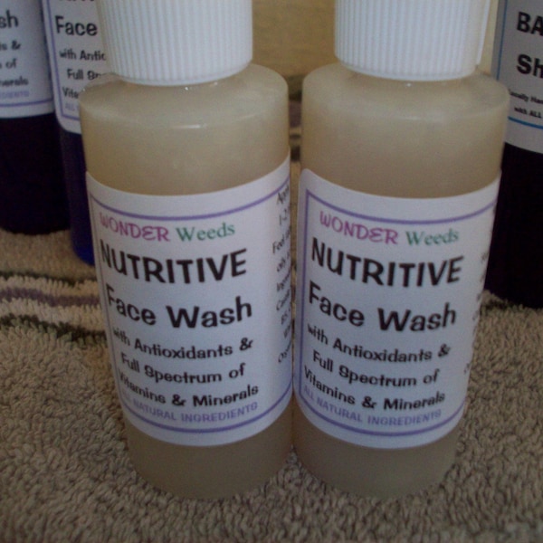 Nutritive Face Wash, ALL NATURAL, Loaded with Antioxidants, Vitamins, Minerals from Organic Green Tea and Roobios