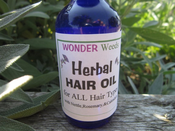 Herbal Hair Oil: Rosemary, Nettle, Chamomile, Lavender (2oz)