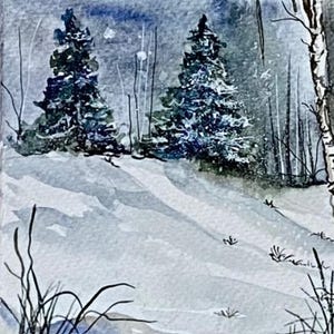Coleção de inverno, cartão pintado à mão, cartão de felicitações para entes queridos