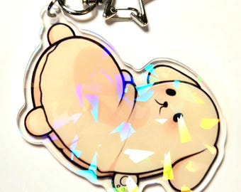 Portachiavi olografico Ateez Pudeongie Yunho Meme 2,5"