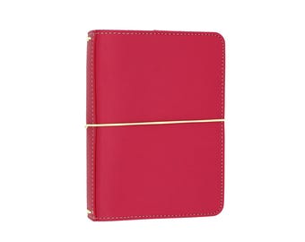 Hot Pink Perfect Fit B6 Travelers Notebook – PU Leather Planner with Scalloped Pockets
