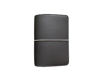 A6 Travelers Notebook - Slate - Dark Gray  A6 TN  - Vegan Leather Planner for A6 Stalogy & Hobonichi and A6 Journals | Mumsy and Bub