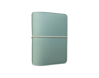 A6 Travelers Notebook - Sorbet - Light Blue  A6 TN  - Vegan Leather Planner for A6 Stalogy & Hobonichi and A6 Journals | Mumsy and Bub