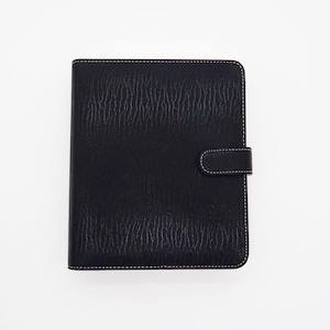 B6 Veganskt Läder Hybrid Planneromslag: Svart Rings & Strings Organizer