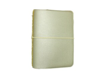 B6 Vegan Leather Travelers Notebook – Gold Glitter Spine Planner