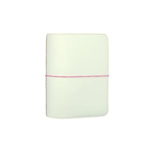 Quaderno da viaggio tascabile – Crema Brûlée Candy / Copertina TN bianco sporco con dorso glitterato / Mumsy & Bub / Agenda in pelle vegana