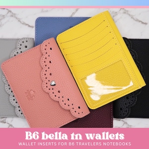 B6 Bella Wallet Insert: PU Leather Card Holder for Traveler's Notebook