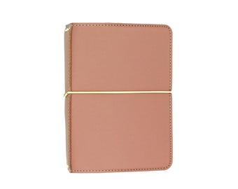 A6 Vegan Leather Travelers Notebook: Mauve Duchess Planner