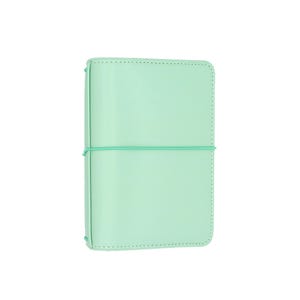 A6 Travelers Notebook - Peppermint - Light Green A6 TN  - Vegan Leather Planner for A6 Stalogy, Hobonichi ,and A6 Journals | Mumsy and Bub