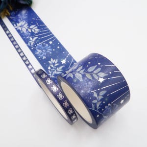 Duo Washi Set - Winter Nights - Ruban adhésif Washi dessiné à la main pour un journal, des agendas et des travaux manuels sur le thème de l'hiver - Mumsy & Bub