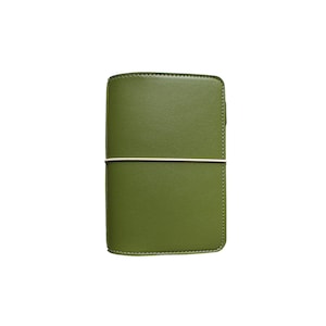 A6 Travelers Notebook - Evergreen - Olive Green  A6 TN  - Vegan Leather Planner for A6 Stalogy & Hobonichi and A6 Journals | Mumsy and Bub