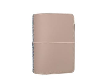 A6 Lilac Vegan Leather Travelers Notebook – Glitter Spine Planner