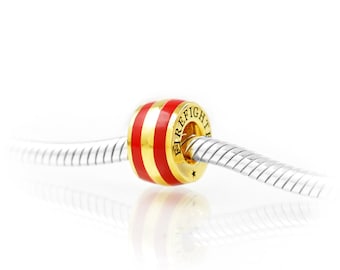 Thin Line® Jewelry Firefighter Sterling Silver & Enamel Charm – A Tribute to Bravery and Dedication