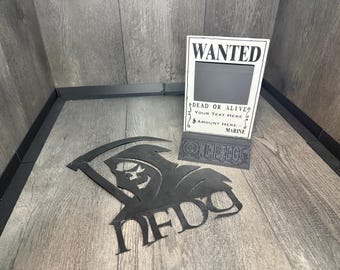 Moldura de mesa para pôster de procurado de One Piece (personalizável)