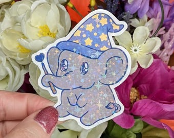 Wizard Elephant Vinyl Sticker