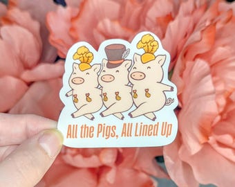 Pigs All Lined Up Vinyl Sticker