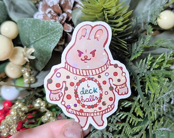 Festive Bunny Vinyl Sticker