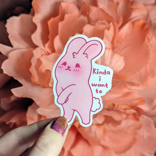 I Want To Bunny Vinyl Sticker
