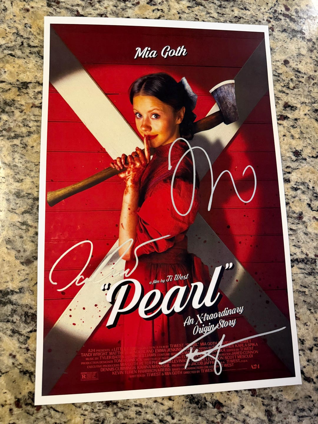 Pearl Signed Poster 11x17 – Hand Signed by Mia Goth, David