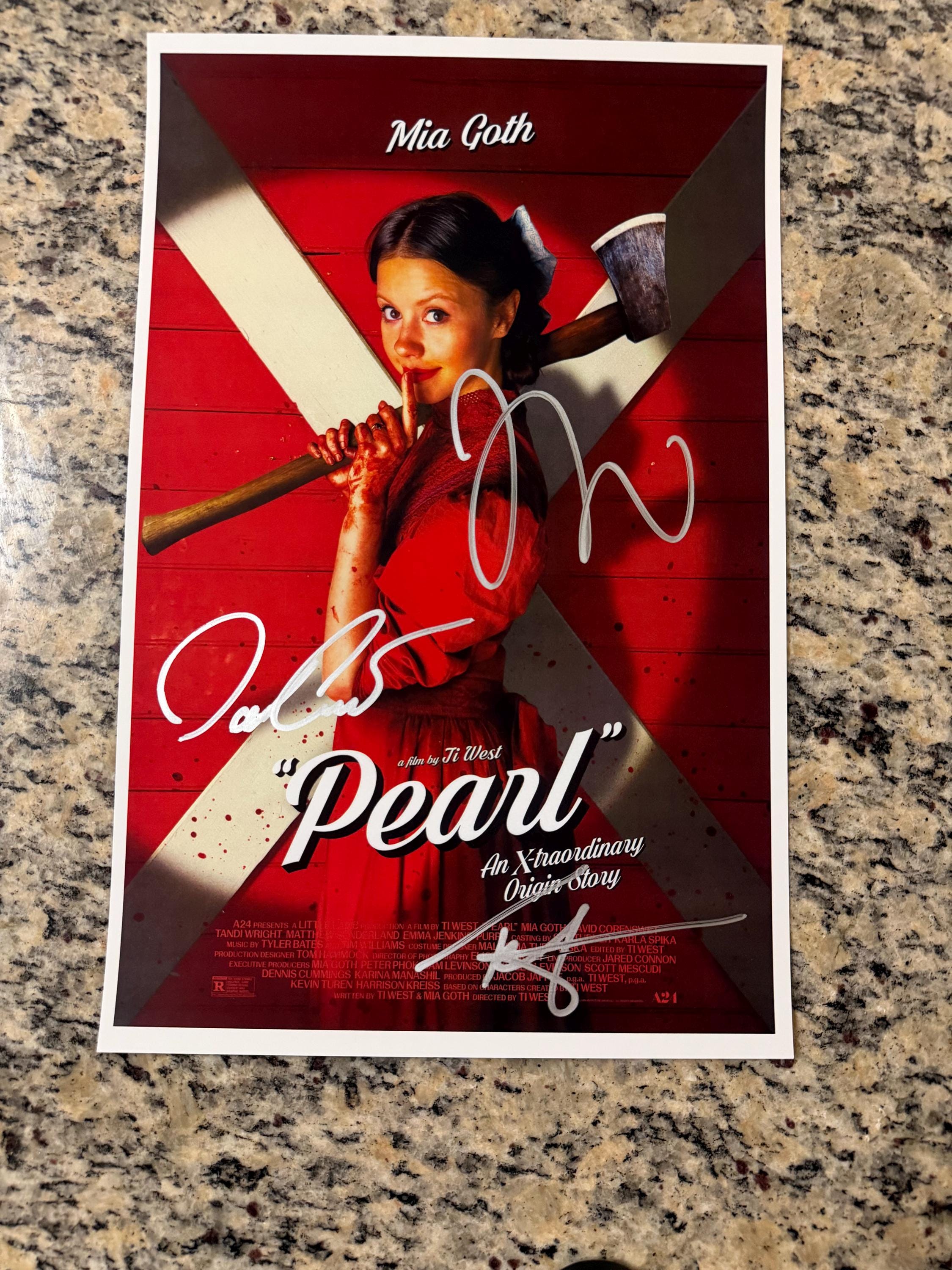 Pearl Signed Poster 11x17 – Hand Signed by Mia Goth, David