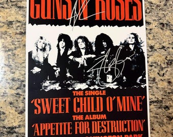Guns N' Roses Hand Signed Axl Rose And Slash 11x17 poster - w/COA - Free Shipping