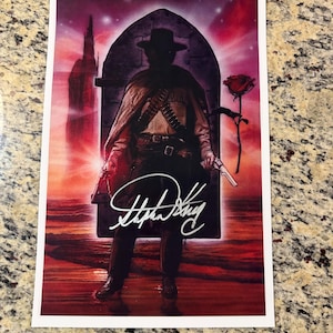 Dark Tower Movie Poster 11x17 Hand Signed by Stephen King • Authentic Autograph • w/COA • Horror Collectible Wall Art