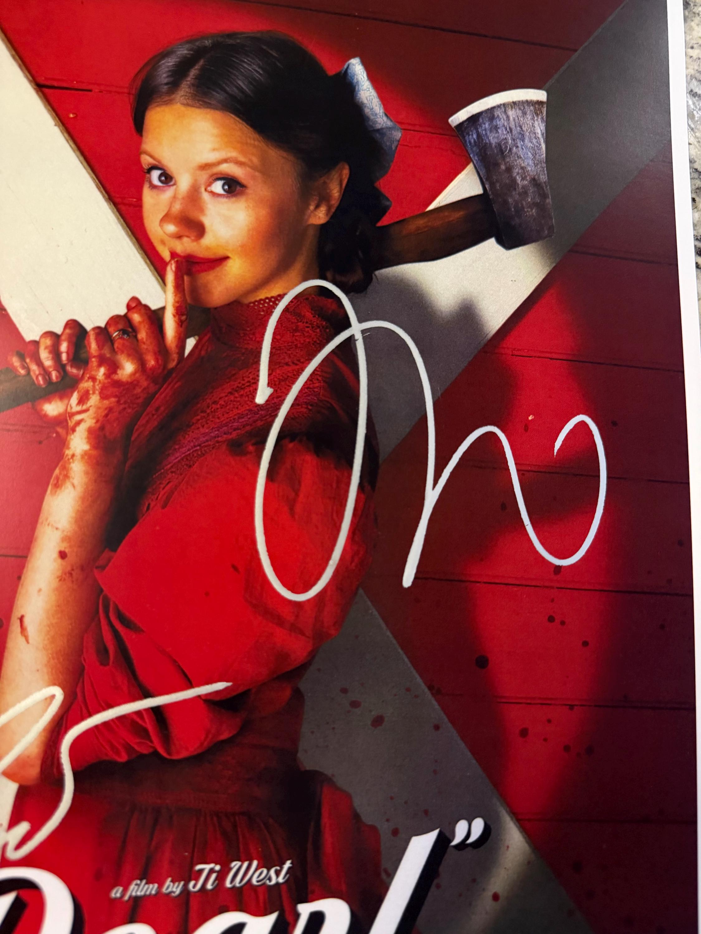 Pearl Signed Poster 11x17 – Hand Signed by Mia Goth, David