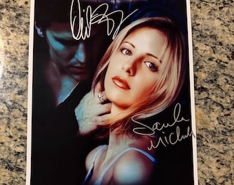 Buffy Poster Signed by Sarah Michelle Gellar & David Boreanaz 11x17 w/ COA