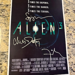 Alien 3 Signed Movie Poster 11x17 – Sigourney Weaver, Charles S