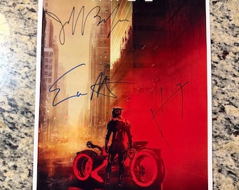 Tron Poster Signed by Jeff Bridges, Jared Leto & Evan Peters – 11x17 w/ COA