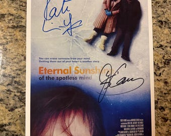 Jim Carrey & Kate Winslet Hand Signed Eternal Sunshine of the Spotless Mind 11x17 Movie Poster w/ COA