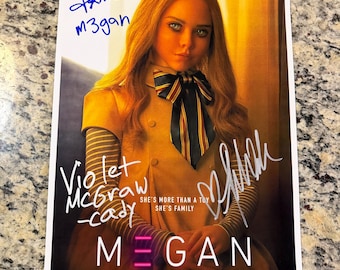 M3GAN Signed Poster 11x17 – Hand Signed by Amie Donald, Violet McGraw & Allison Williams – Horror Collectible w/ COA