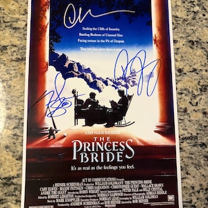 Princess Bride Poster Signed by Elwes, Wright, Savage Authenticated w/COA 11x17