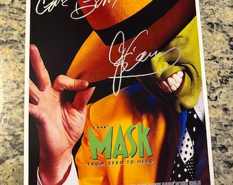 The Mask Signed Poster Jim Carrey & Cameron Diaz 11x17 w/ COA - Free Shipping