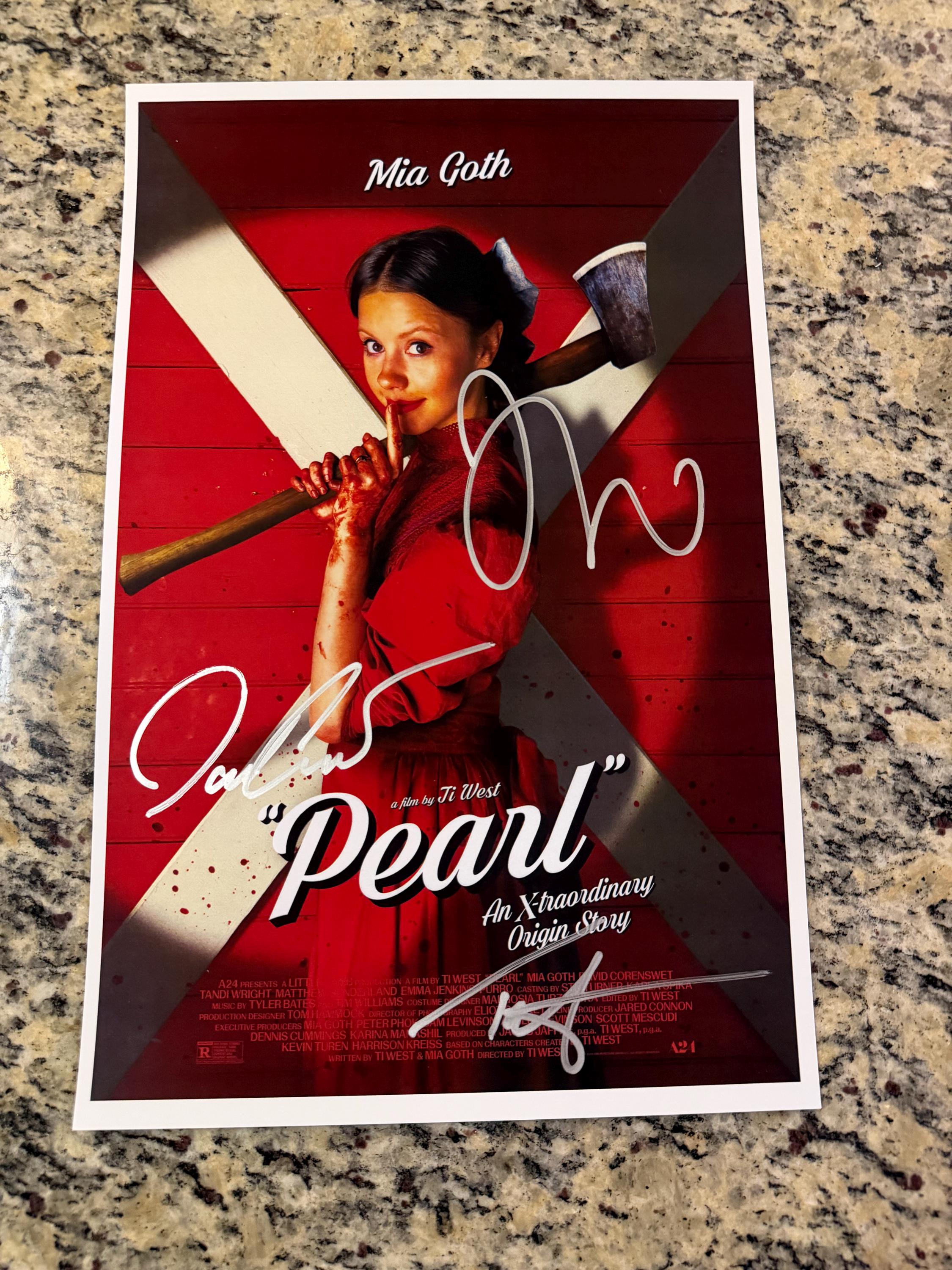 Pearl Signed Poster 11x17 – Hand Signed by Mia Goth, David