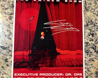 Hand Signed & Authenticated EMINEM 11x17 Tour Poster w/ COA - Free Shipping