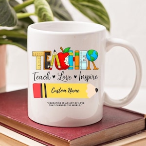 Personalized Teacher Mug  End-of-Year Gift  Back-to-School Gift  Teacher Mug with Name  Teacher&#39;s Day Gift  Personalized Teacher Mug