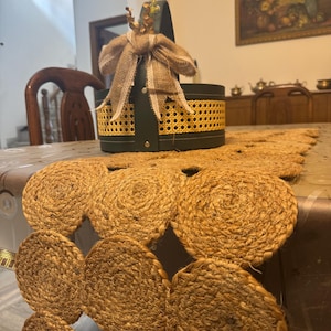Hand made Jute Desinger Table Runner, Reversible jute table runner,  natural braided table runner, organic eco-friendly for dining table