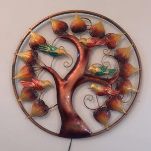 Metal wall Hanging Tree with LED Light, Tree Wall Decor for Living Room, Tree Wall Art, Tree Of Life Wall Hanging, Housewarming Gift