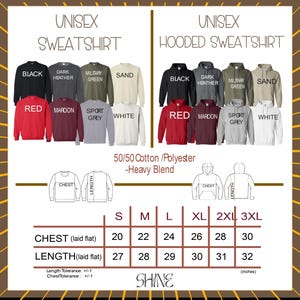 a diagram of the different styles of sweatshirts