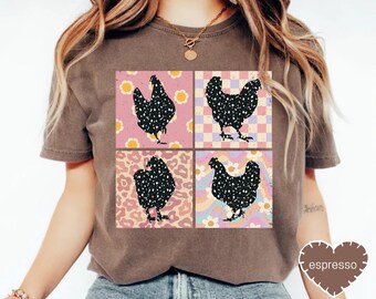 Chicken Retro Mom Hen Shirt Gift For Mothes Day Vintage TShirt For New Mama Farmer Mama Animal Lover Gift Gardener Mom