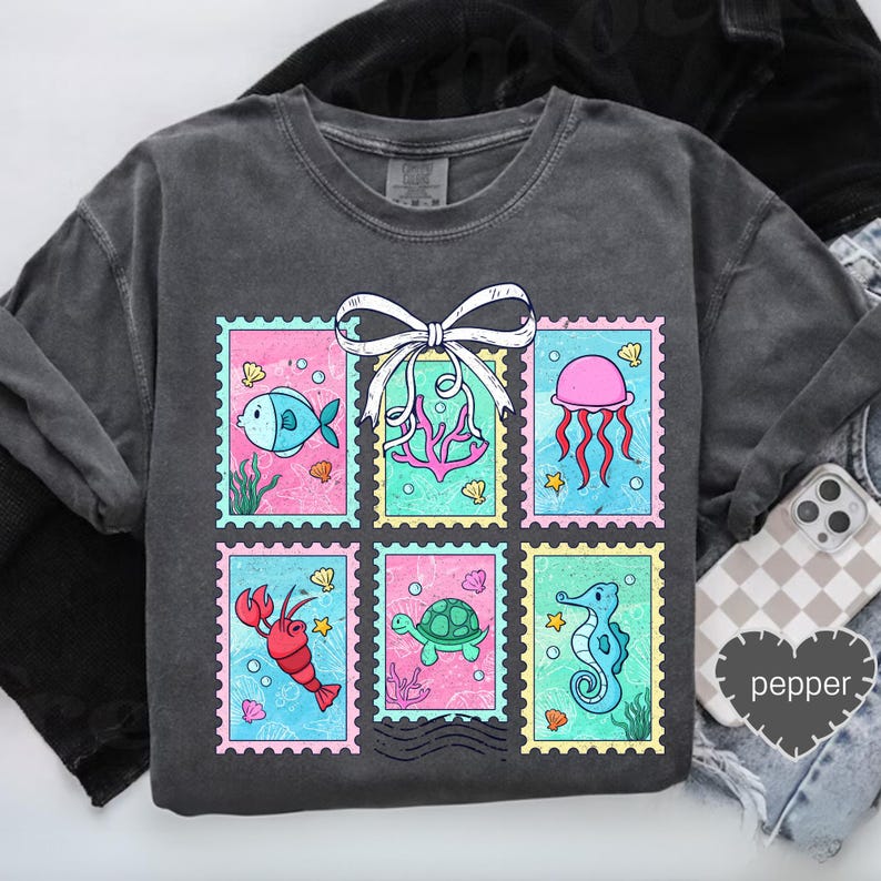 a t - shirt with a picture of a sea animal on it